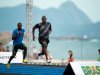 Bolt llev su velocidad a la playa de Copacabana